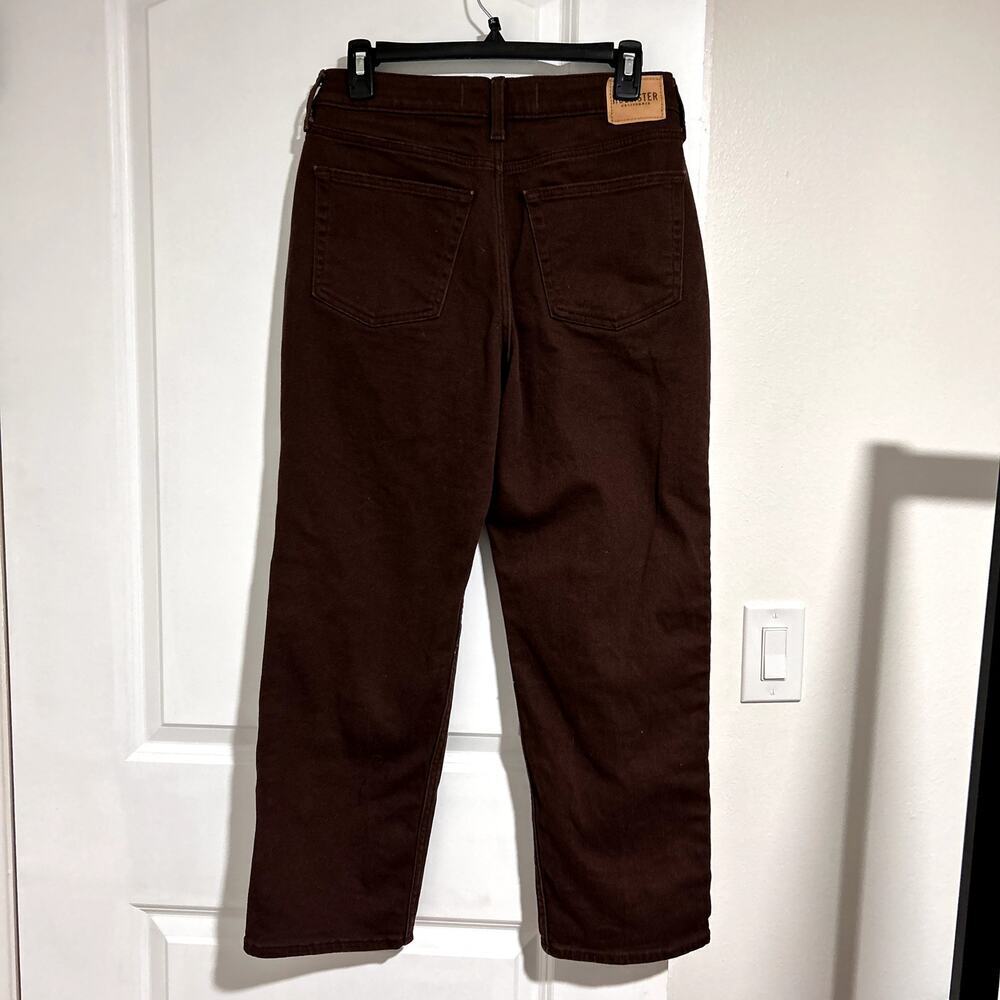 Hollister Ultra High Rise Vintage Straight Brown Jeans Pants size 9 29 W29 L27 - Picture 3 of 5